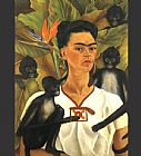 Frida Kahlo Canvas Paintings - Self Portrait with Monkeys
